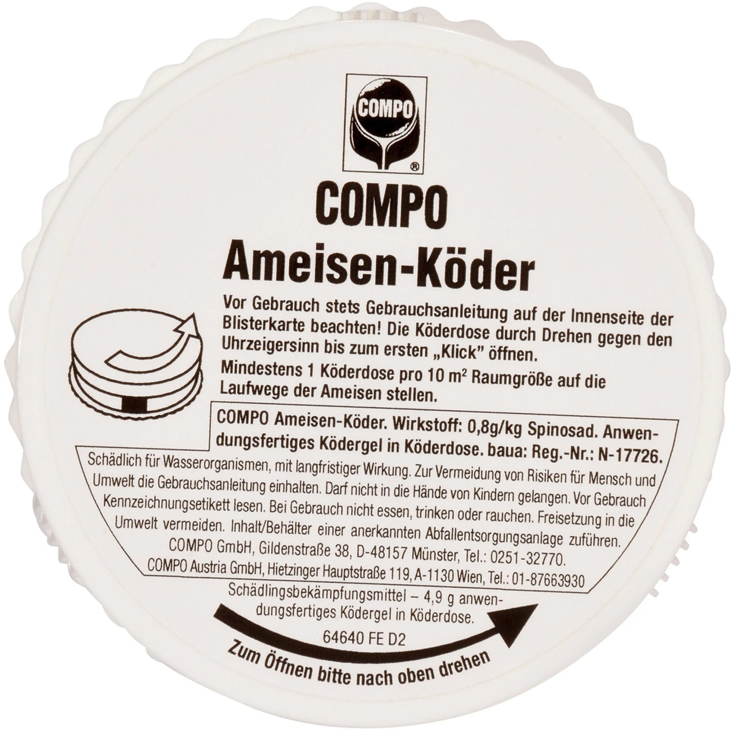 Compo Ameisen Köderdose, 2er Packung zur Ameisenbekämpfung im Haus.