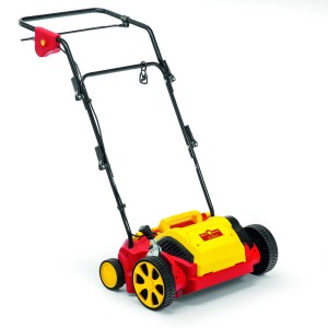 Wolf-Garten Elektro-Vertikutierer Select V 302 E, 1200 W, mit Fangkorb, rot und gelb.