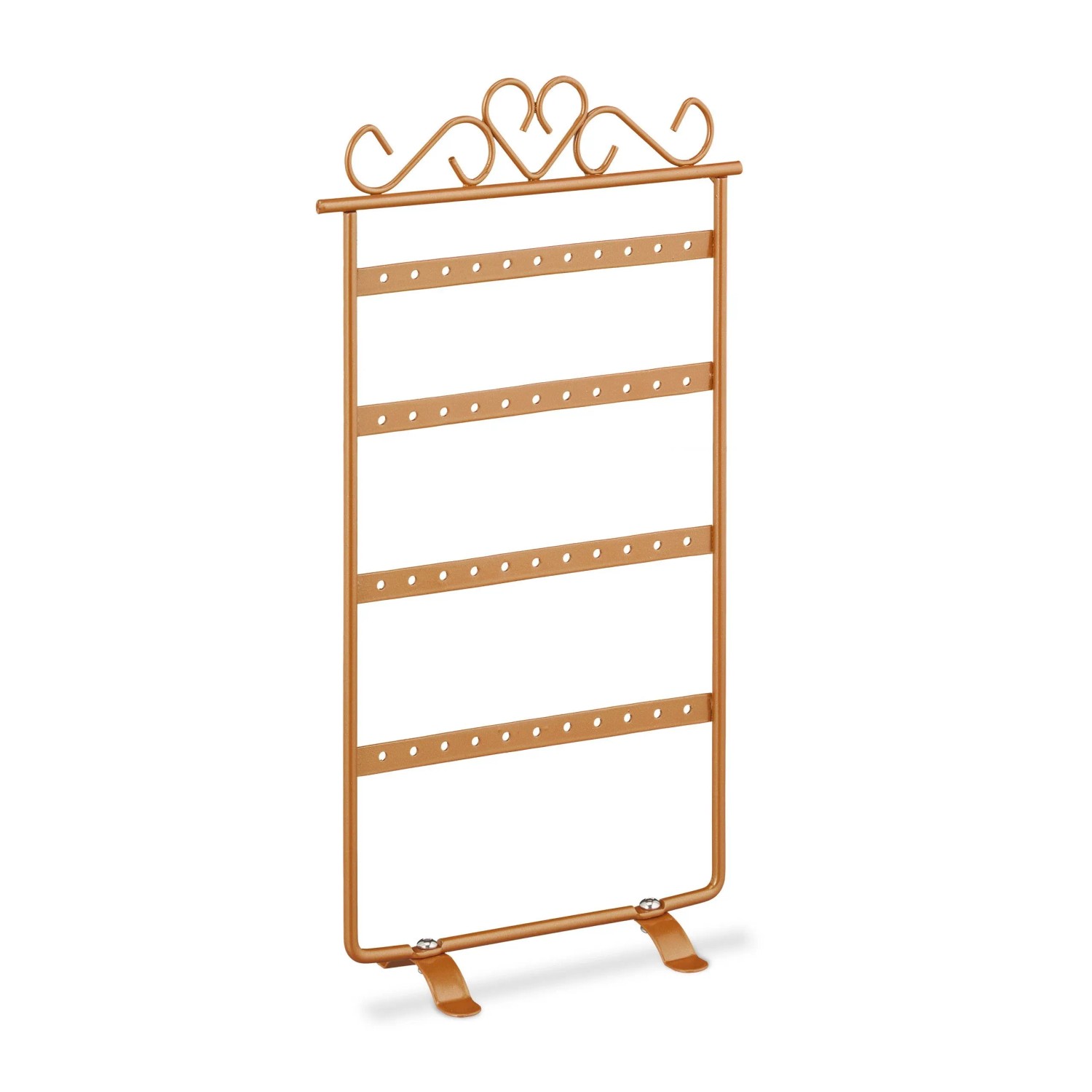 Relaxdays Ohrringhalter Herz Eisen Bronze 4 Etagen 30,5 cm x 16,5 cm x 6,5 cm