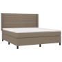Boxspringbett Taupe 180x200 cm mit Matratze und Kopfteil