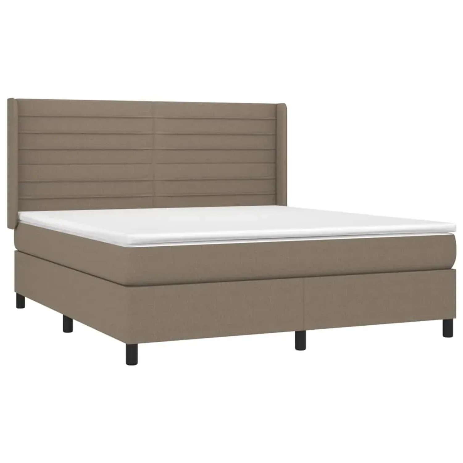 Boxspringbett Taupe 180x200 cm mit Matratze und Kopfteil