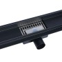 Schwarze Glasdeals Edelstahl-Duschrinne, 80 cm, mit Siphon für bodengleiche Duschen.