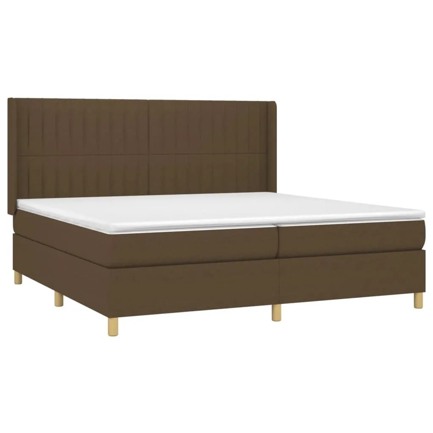 vidaXL Boxspringbett mit Matratze & LED Dunkelbraun 200x200 cm Stoff 313906 günstig online kaufen