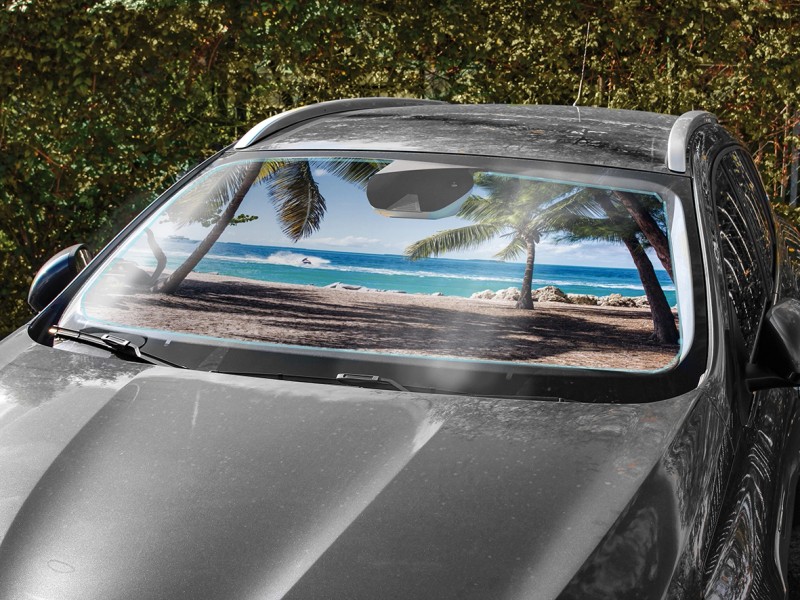 Obelevi Sonnenschutz Auto Frontscheibe Innen Faltbar Pappe Außen