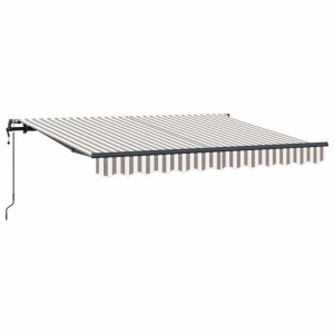 vidaXL Ausziehbare Markise Hellgrau und Weiß 400 x 300 cm 3426042