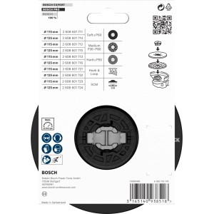 Bosch X-Lock Stützteller Ø 125 mm, mittelhart. Schwarzer, runder Schleifteller für Winkelschleifer mit X-Lock System.