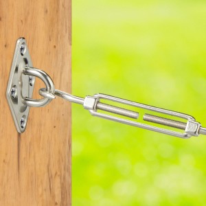 Relaxdays Sonnensegel Befestigungsset Edelstahl Silber 40 Teile