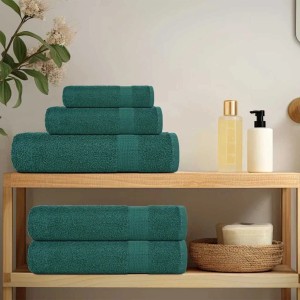vidaXL Duschtücher 2 Stk Grün 70x140 cm 360 g/m² 100% Baumwolle 136857
