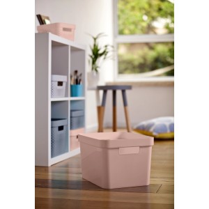 Curver Infinity Box, 26,6x35,6x21,8 cm, rosa Aufbewahrungsbox für Ordnung im Haus.