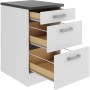 OPTIFIT Oslo214 Küchen Unterschrank, 50 cm, Feinstruktur Weiß mit Schubladen.
