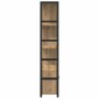 vidaXL Bücherregal Artisan-Eiche, 80x30x155,5cm, Holzwerkstoff mit Regalen und Schranktüren.