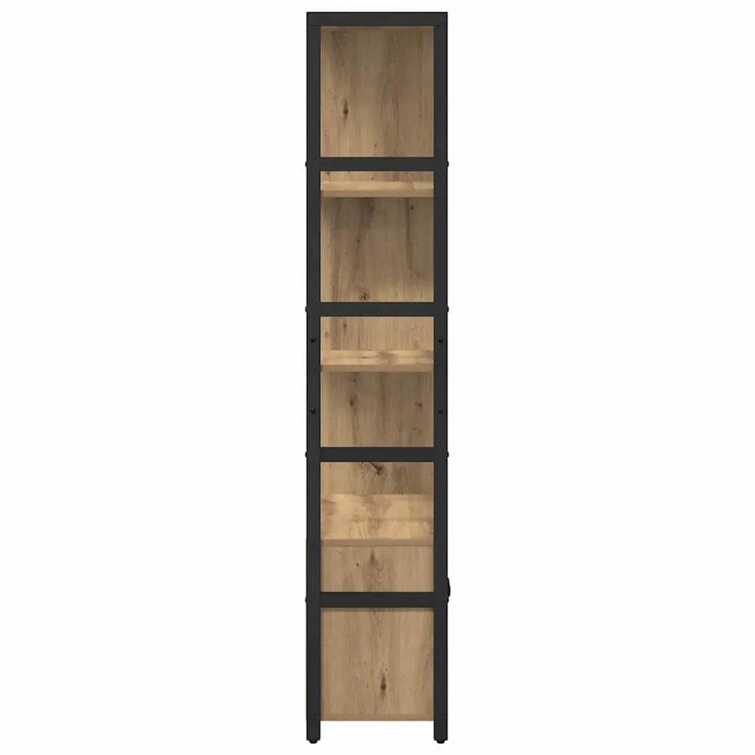 vidaXL Bücherregal Artisan-Eiche, 80x30x155,5cm, Holzwerkstoff mit Regalen und Schranktüren.