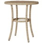Beiger Bistro-Tisch aus Polyrattan, Teil des 3-tlg. vidaXL Gartenmöbel-Sets.
