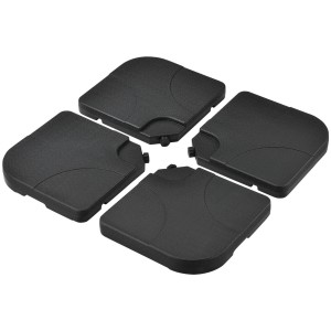 Juskys Schirmgewicht 4er Set, befüllbare, schwarze Gewichte für Sonnenschirmständer.