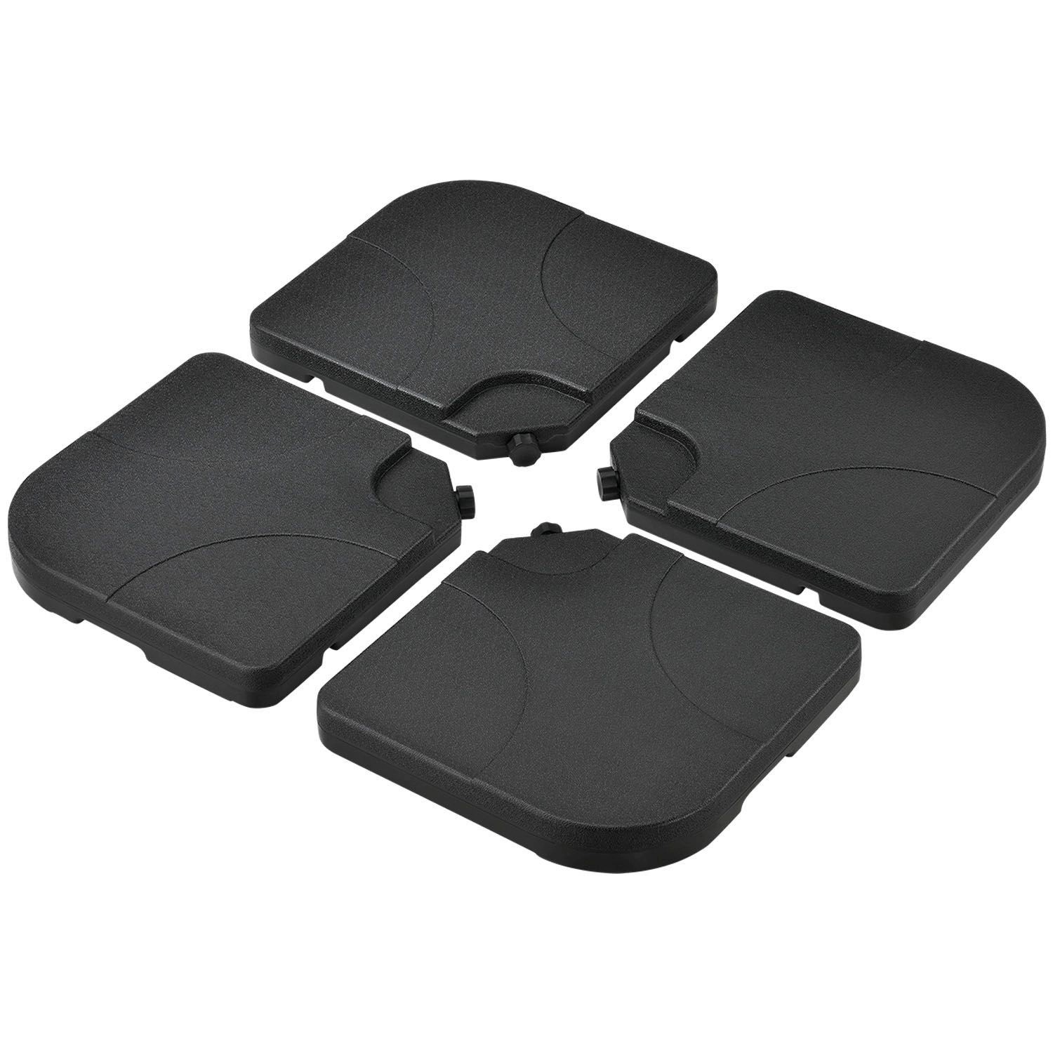 Juskys Schirmgewicht 4er Set Quad Befüllbar bis 80kg aus HDPE Schwarz günstig online kaufen