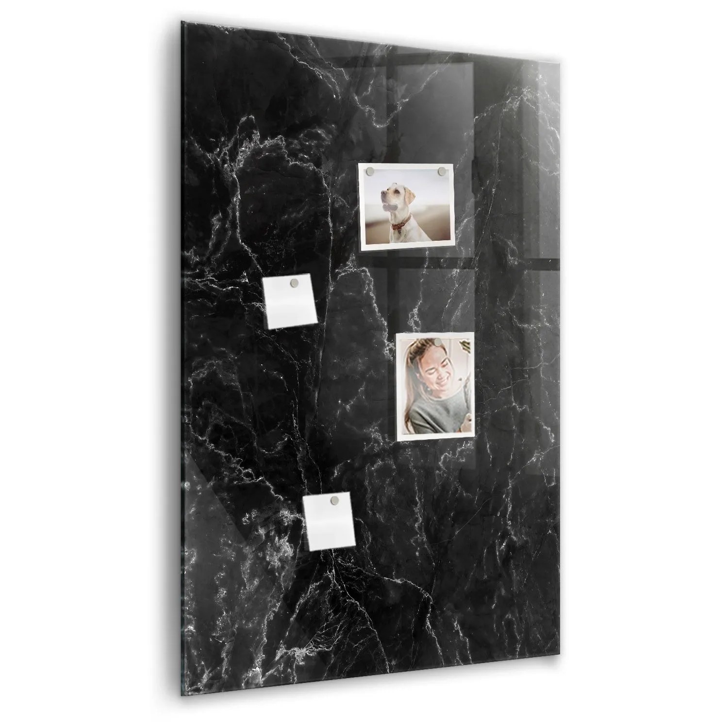 Tulup Magnettafel Beschreibbar Dunkler Marmor 60x90 cm Magnettafel Küche Glas Weißer Marker Glastafel Magnetisch