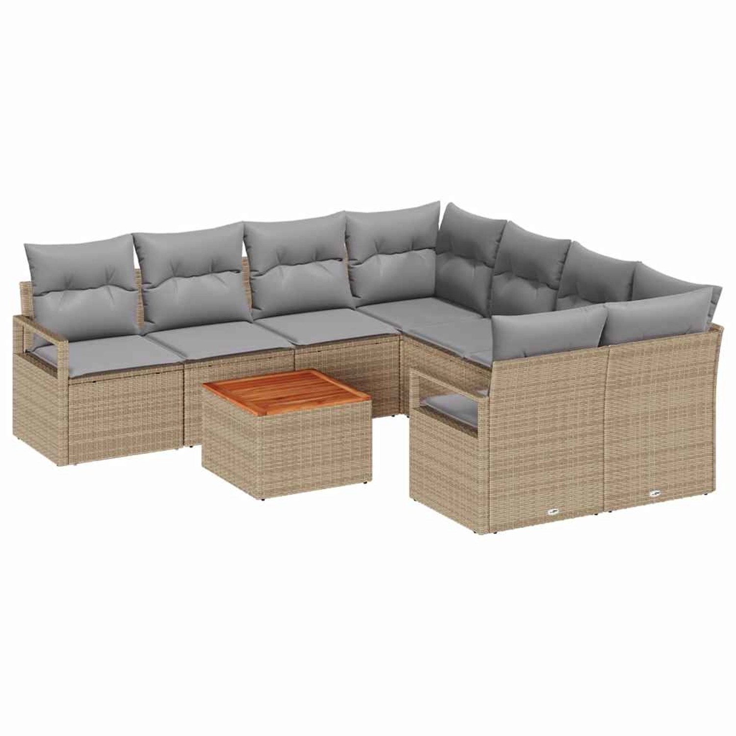 vidaXL Garten-Sofa-Set 9-Tlg Beige Hellgrau 3356355 günstig online kaufen