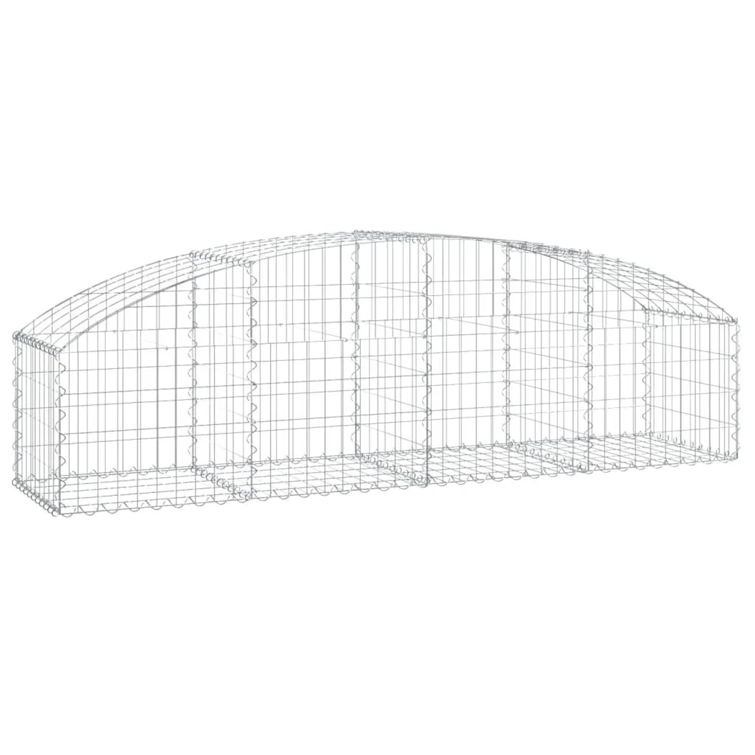 vidaXL Gabione mit Hochbogen 200x50x40/60 cm Verzinktes Eisen 153472