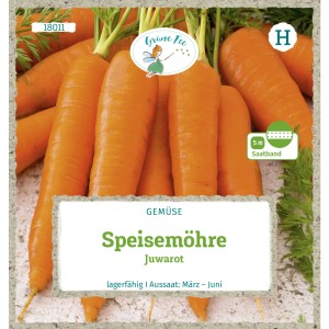 Grüne Fee Speisemöhre Juwarot Saatband, 5 m. Gemüse-Saatgut für den Garten.