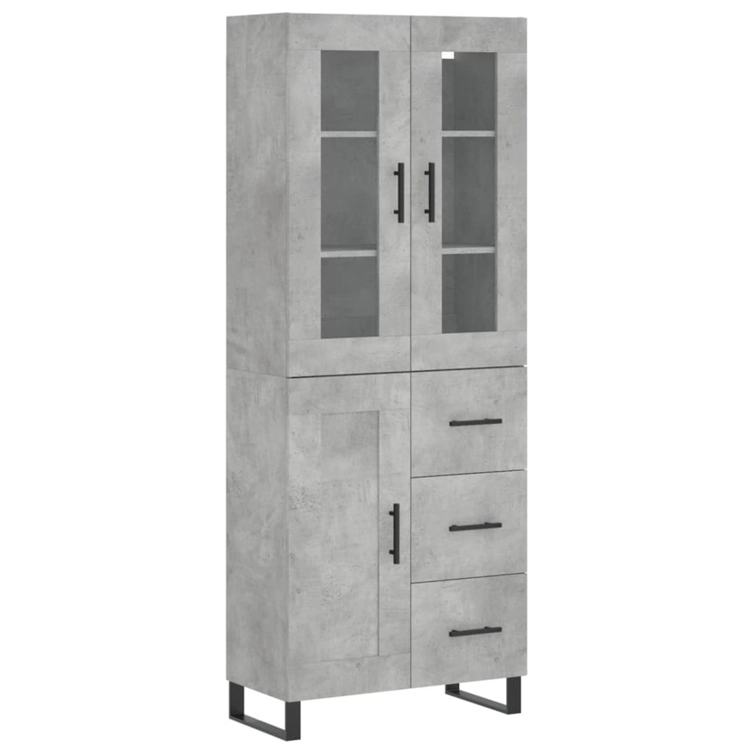 vidaXL Highboard Betongrau 69,5x34x180 cm Holzwerkstoff 3198685 günstig online kaufen