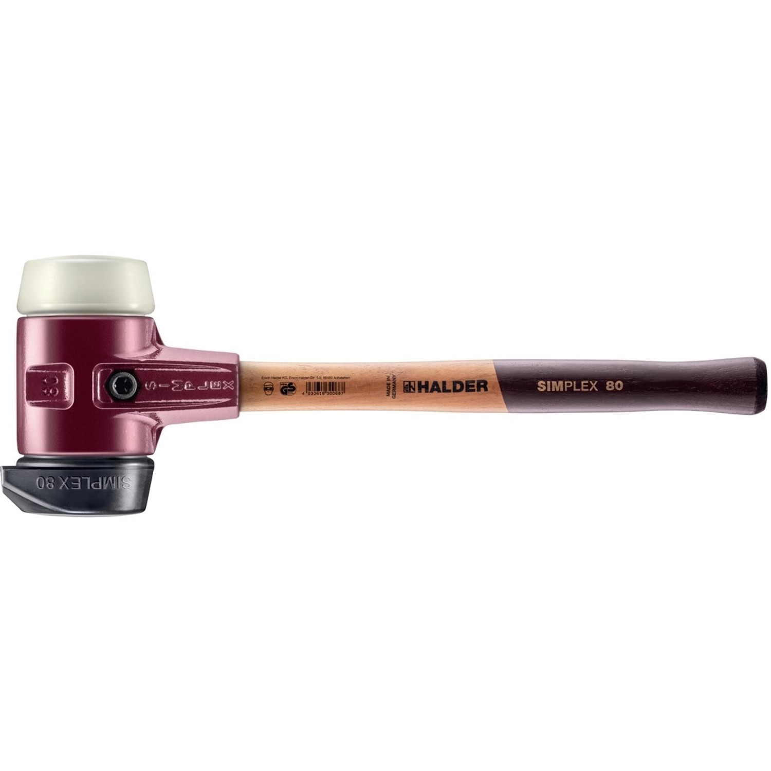 Halder Simplex Schonhammer Ø 80 mm Gummi   Nylon mit Standfuß und Termpergu günstig online kaufen