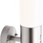Moderne LED-Außenwandleuchte Bultei aus Edelstahl mit Bewegungsmelder für stimmungsvolle Beleuchtung.