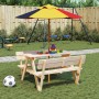 vidaXL Sonnenschirm für Kinder, mehrfarbig, Ø120cm, mit Holzmast. Ideal für den Garten.
