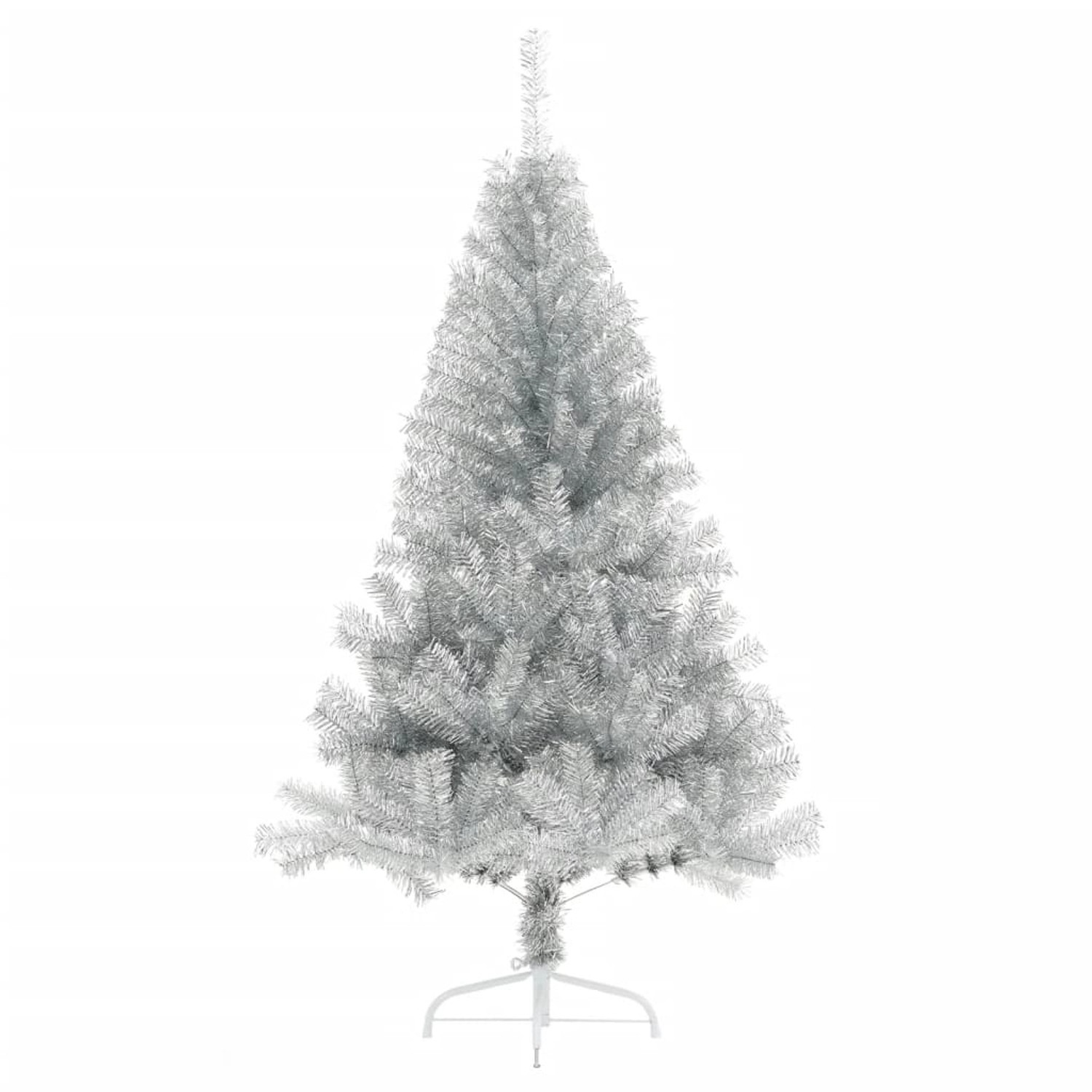 vidaXL Künstlicher Halb-Weihnachtsbaum mit Ständer Silbern 120 cm PVC