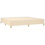 Cremefarbenes vidaXL Boxspringbett 200x200 cm, Stoffbezug, ohne Matratze.