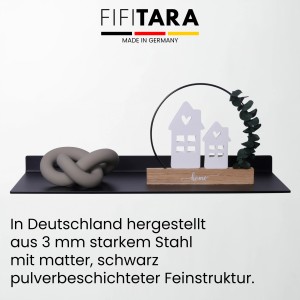 FIFITARA Wandregal 40cm 2er Set Aus Stahl Schwarz Pulverbeschichtet Schweberegal Wandboard Bücherregal Metallregal Mit Dübeln Und Schrauben
