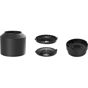 Waterform Außenfilter Set, 4-teilig, für Regentonnen. Filtergehäuse und Filtereinsätze in Schwarz.