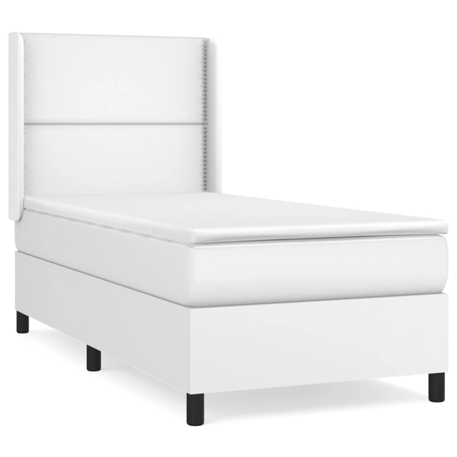 vidaXL Boxspringbett mit Matratze Weiß 80x200 cm Kunstleder1466293 günstig online kaufen