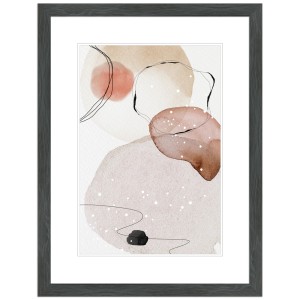 Grauer WANDStyle Bilderrahmen aus Holz, 20x20 cm, mit abstraktem Bild im modernen Stil.