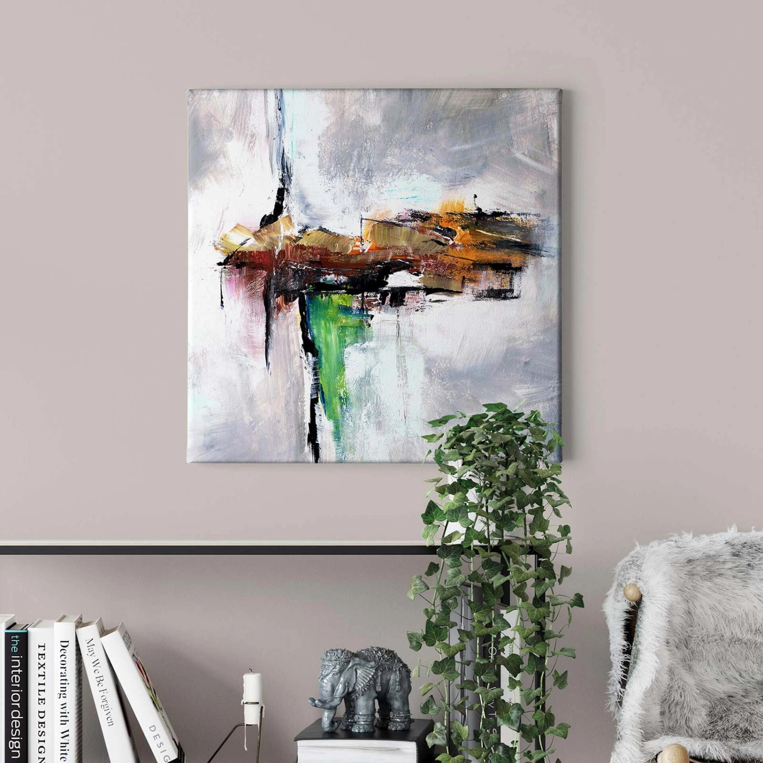 Bricoflor Abstrakte Kunst Leinwandbild Modernes Leinwand Bild Im Gemälde Stil Für Büro Und Schlafzimmer Ölgemälde Kunstd
