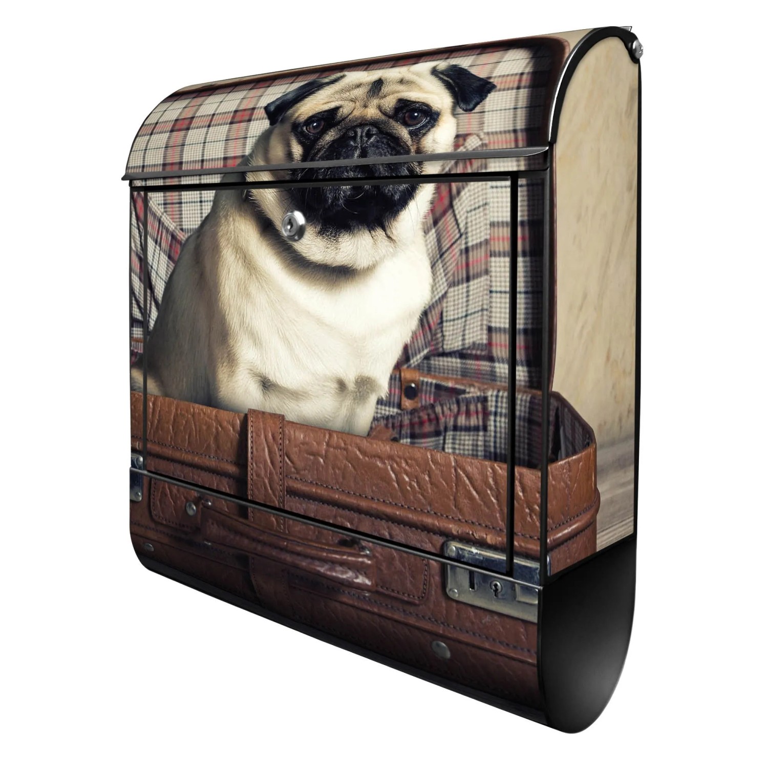 Banjado Design Briefkasten Schwarz Pulverbeschichtet 39x47x14cm 2 Schlüssel günstig online kaufen