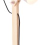 Moderne Tischleuchte Swivel in Rosa matt mit Holzfuß, schwenkbarer Kopf für flexible Beleuchtung.