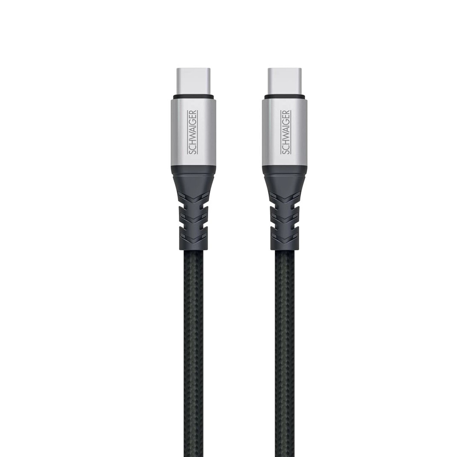 Schwaiger® Type C - C Sync und Ladekabel Unzerstörbar Schwarz 1,2 m