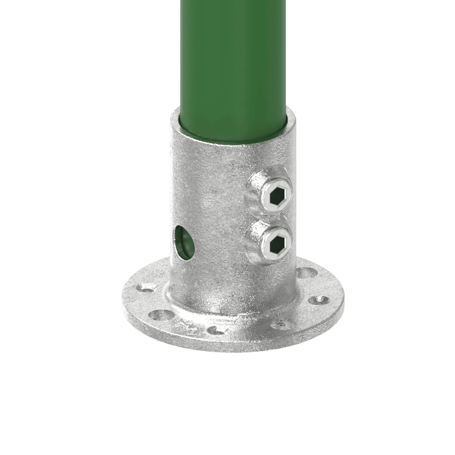 FeNau Rohrverbinder Fußplatte Rund Ø 48,3 mm 1 1/2 Zoll Temperguss Verzinkt 131KFD48