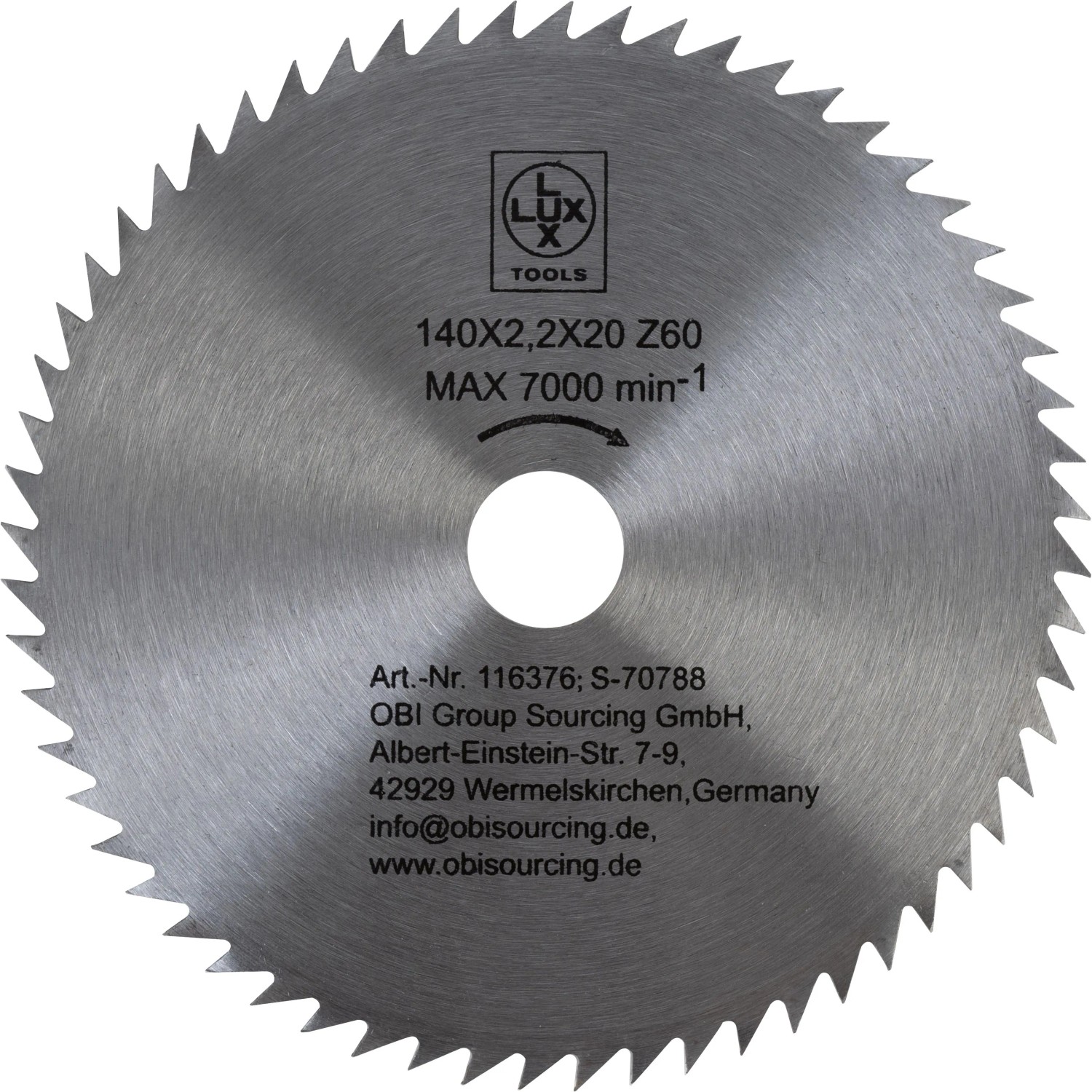 LUX-TOOLS Kreissägeblatt 140 mm x 20 mm