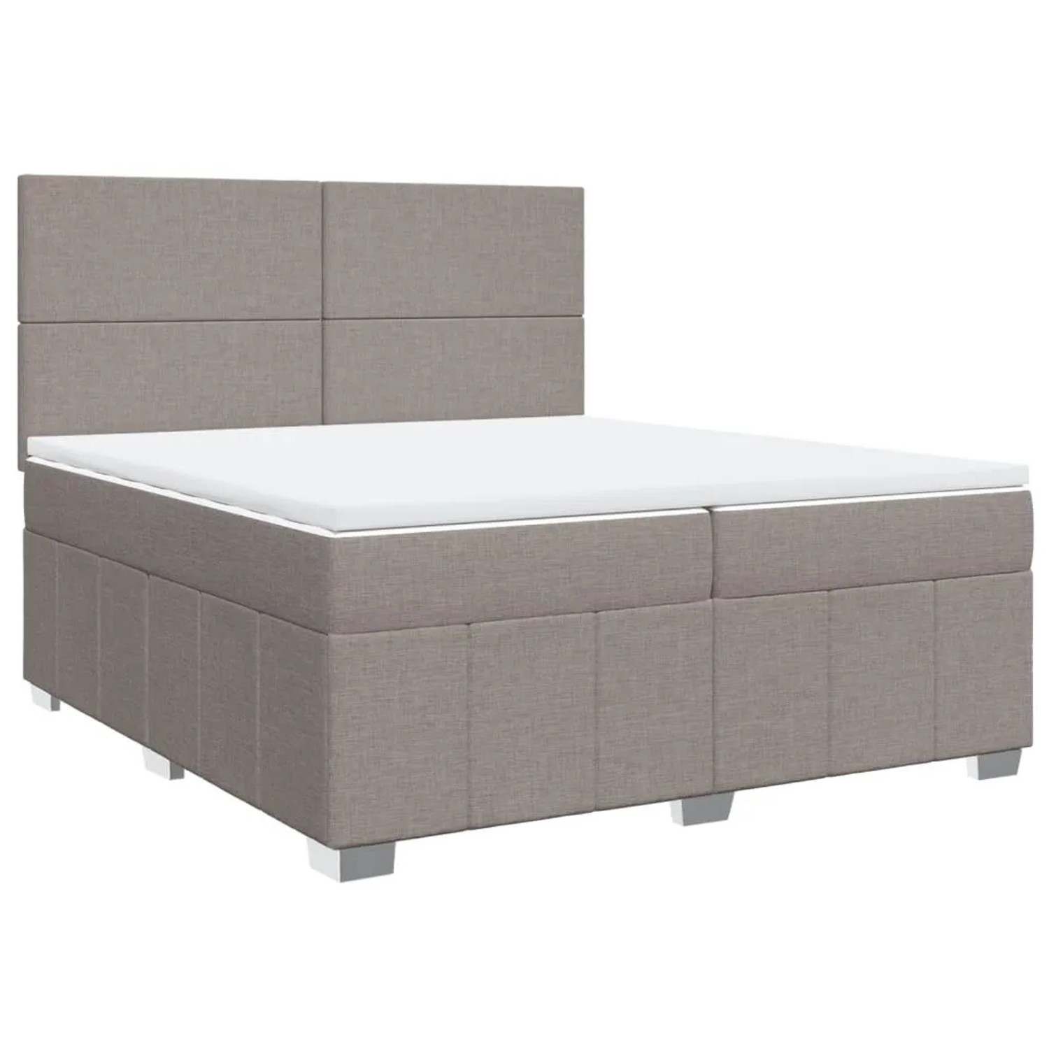 vidaXL Boxspringbett mit Matratze Taupe 200x200 cm Stoff 3294072