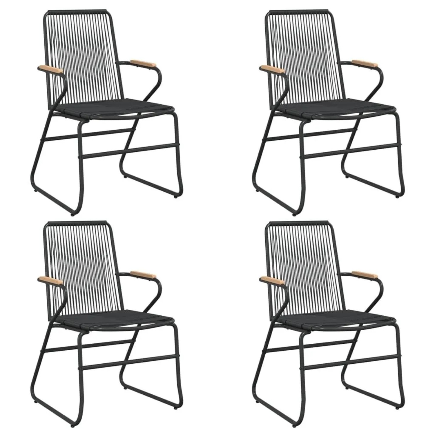 Furnicato Gartenstühle 4 Stk Schwarz 58x59x855 Cm Pvc Rattan