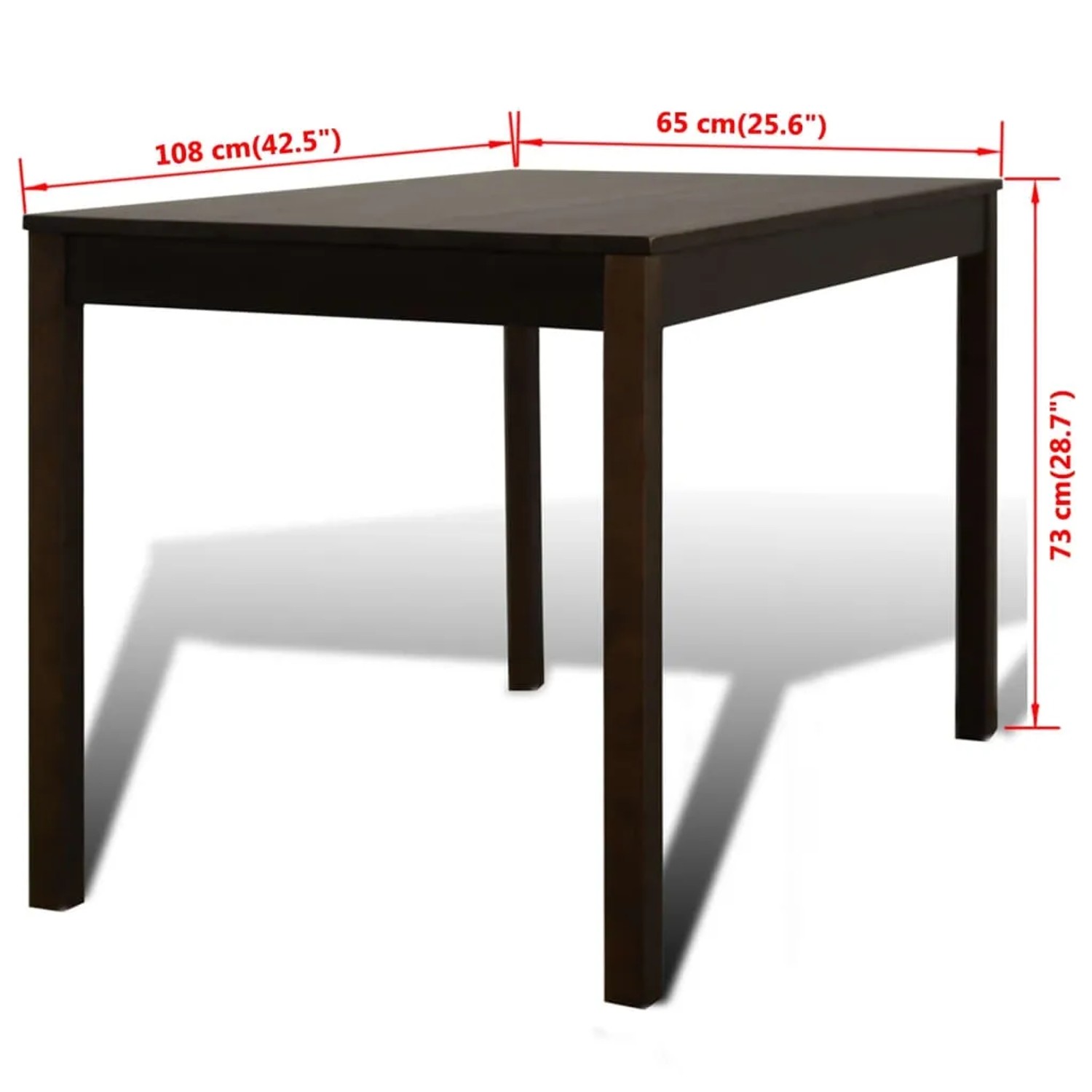 Braunes vidaXL Esszimmerset: Holztisch mit 4 Stühlen für Küche oder Esszimmer.