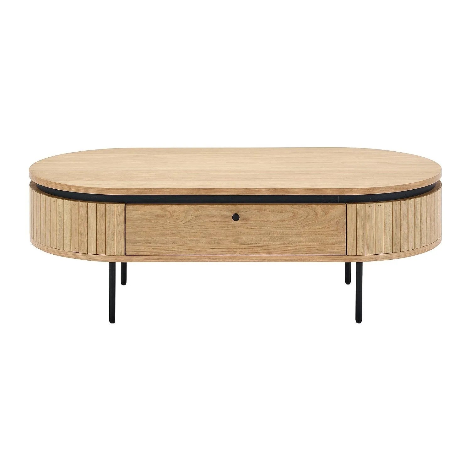 Vente-unique Couchtisch Cardiona Schwarz  Naturfarben Hell 120 cm