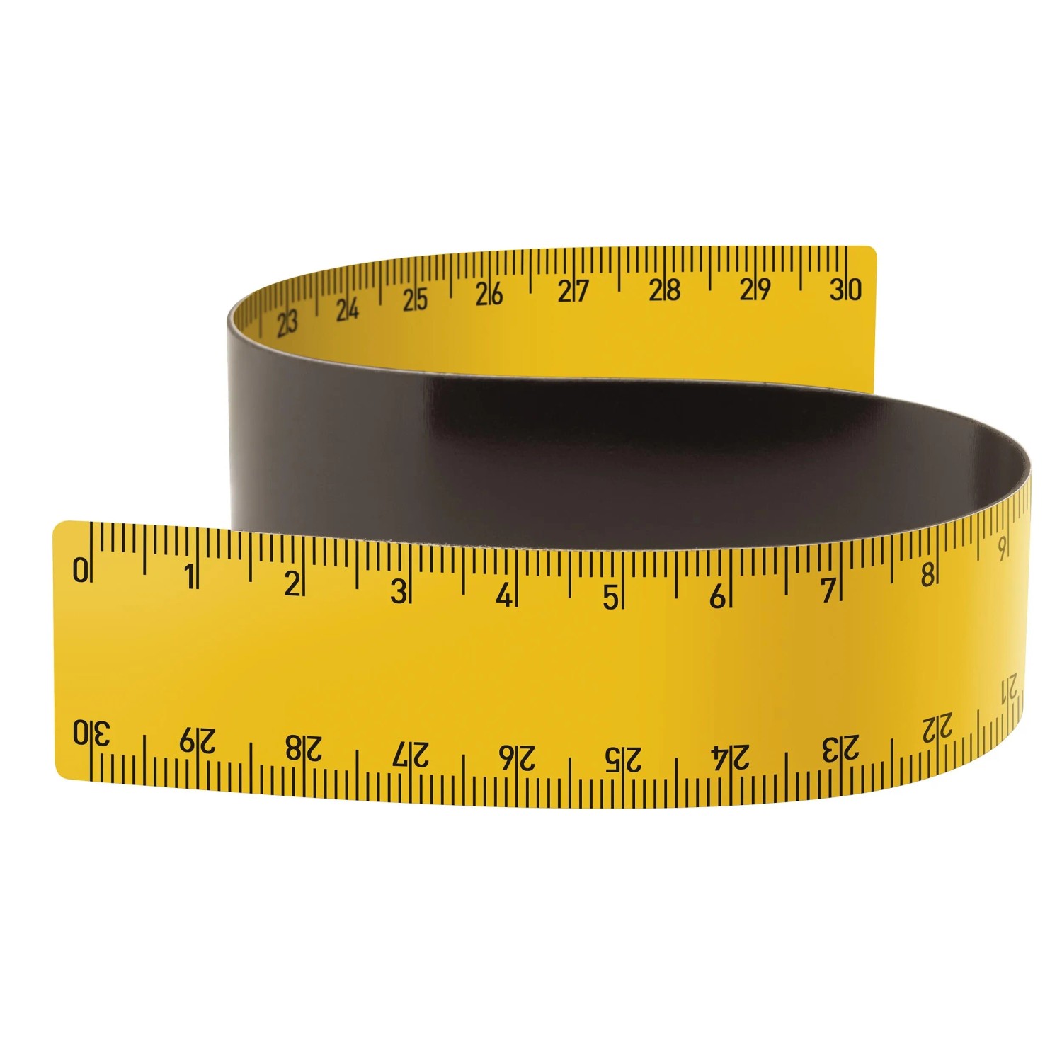 2er Set Sintron Magnetlineal Maßband, 30 cm, gelb/schwarz, flexibel für Werkstatt und Haushalt.