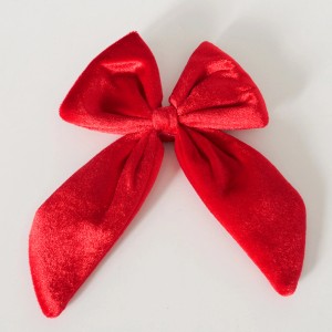 Rote Boltze Geschenkschleife aus Samt, 19x13,5cm, festliche Weihnachtsdekoration.