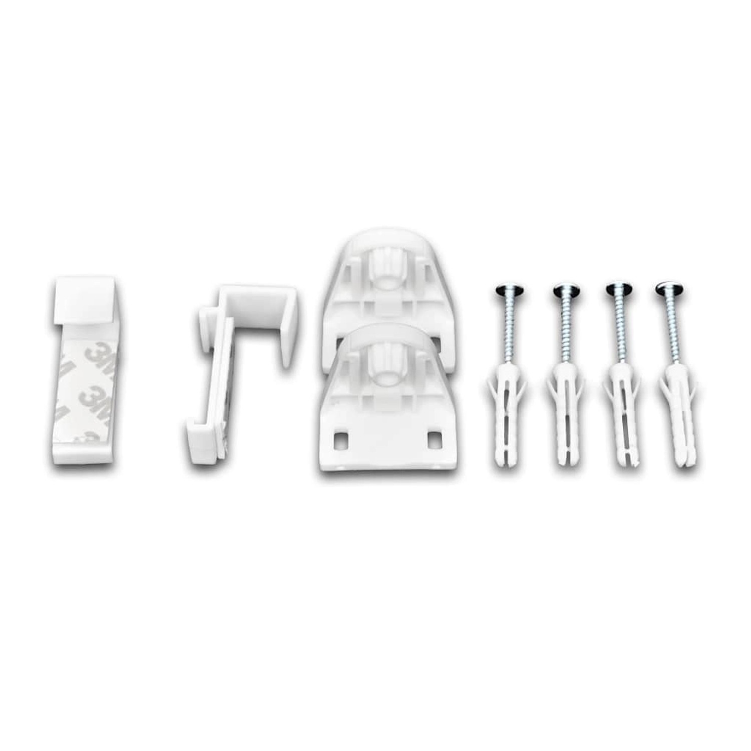 Befestigungsmaterial für vidaXL Verdunkelungsrollo, inkl. Halterungen, Schrauben und Dübel.