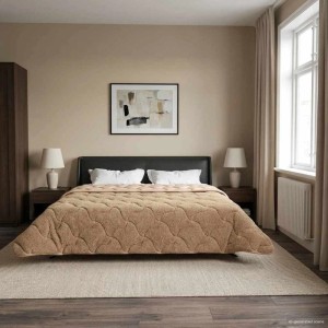 vidaXL Winterbettdecke Taupe 240 x 260 cm Mikrofaser und Teddy-Fleece 42026360