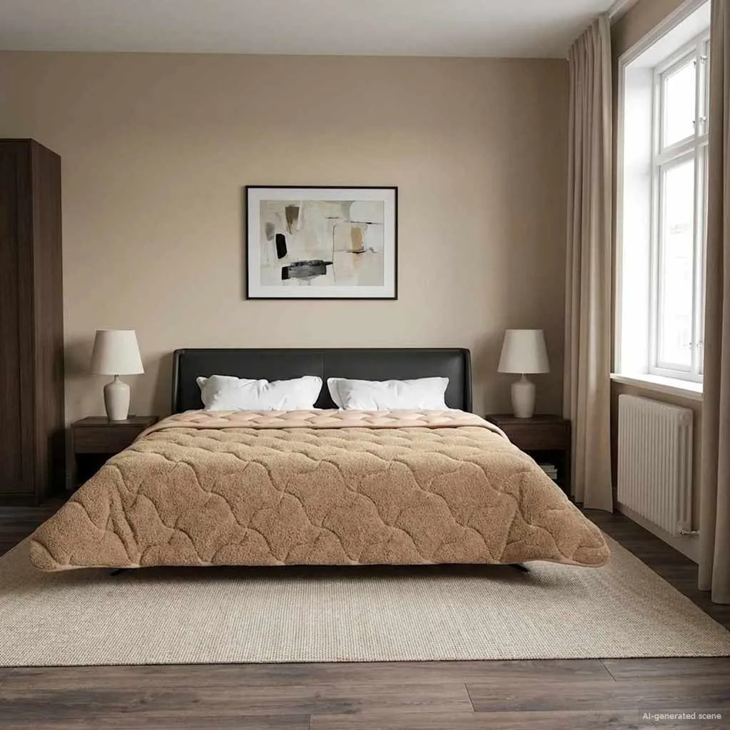 vidaXL Winterbettdecke Taupe 240 x 260 cm Mikrofaser und Teddy-Fleece 42026360_2