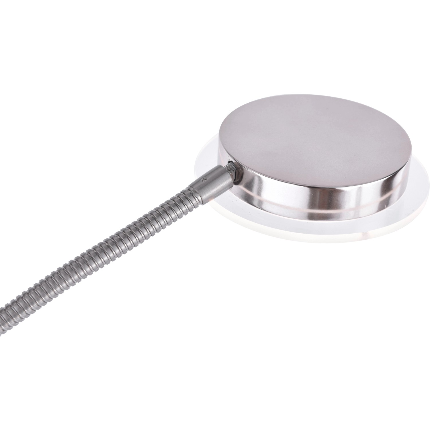 Detailaufnahme: Just Light LED-Deckenfluter Hans, Stahl, mit flexiblem Lesearm.