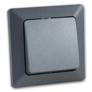 ChiliTec MILOS Taster Anthrazit mit Rahmen Unterputz